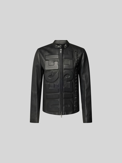 Diesel Lederjacke mit Stehkragen Black 2