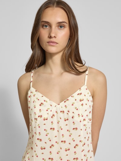 REVIEW Minikleid mit verstellbaren Trägern Beige 3