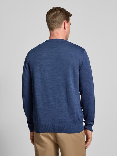 MAERZ Muenchen Gebreide pullover van merinowol Oceaanblauw gemêleerd - 5