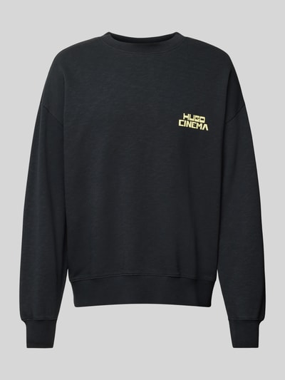 HUGO Sweatshirt met labelprint, model 'Dargentix' Zwart - 2