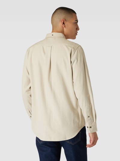 GANT Regular Fit Freizeithemd mit Label-Stitching Modell 'HERRINGBONE' Stein 5