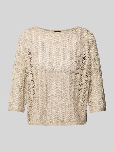 s.Oliver BLACK LABEL Relaxed Fit Strickpullover mit Paillettenbesatz Beige 2
