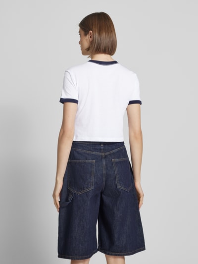 Calvin Klein Jeans Cropped T-Shirt mit Rundhalsausschnitt Weiss 5
