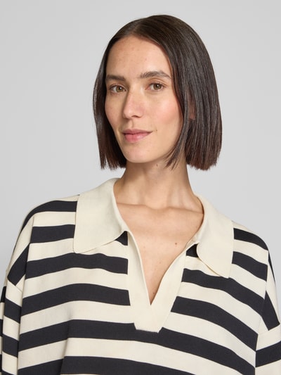 Gestuz Gebreid shirt met platte kraag en V-hals Ecru - 3