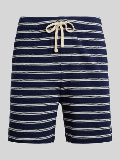 Polo Ralph Lauren Regular Fit Shorts aus Baumwoll-Mix mit Lochmuster-Streifen Marine 2