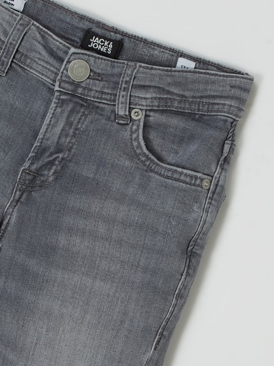 Jack & Jones Slim Fit Jeans mit Stretch-Anteil Modell 'Glenn' Mittelgrau Melange 2