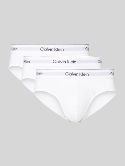 Calvin Klein Underwear Slipy z elastycznym pasem z logo w zestawie 3 szt. Biały 1