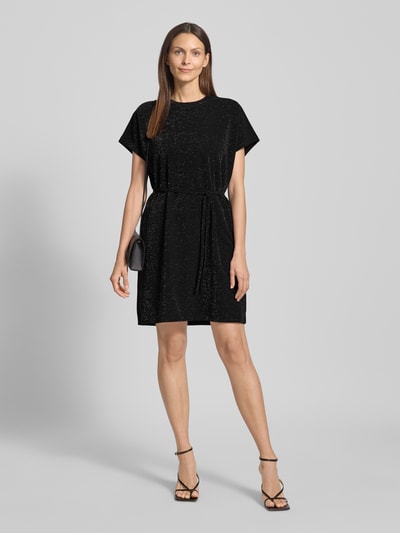 Selected Femme Oversized jurk met strikceintuur, model 'SANDRA' Zwart - 1