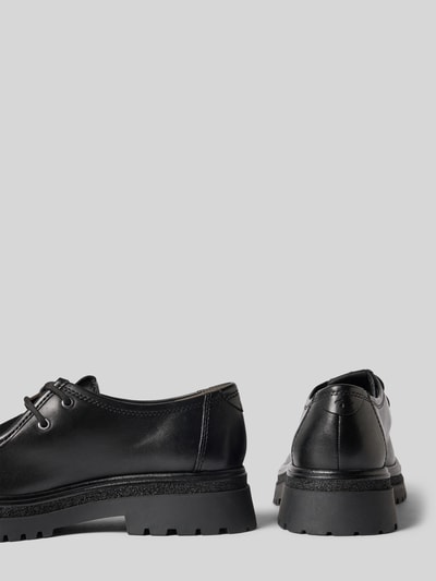 Productfoto, zwarte Schnürschuhe uit echt rundleer van Tamaris, grove zool, structuur glad, Dames veterschoenen van Tamaris