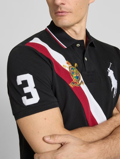 Polo Ralph Lauren Regular fit poloshirt met motief- en logostitching Zwart - 3