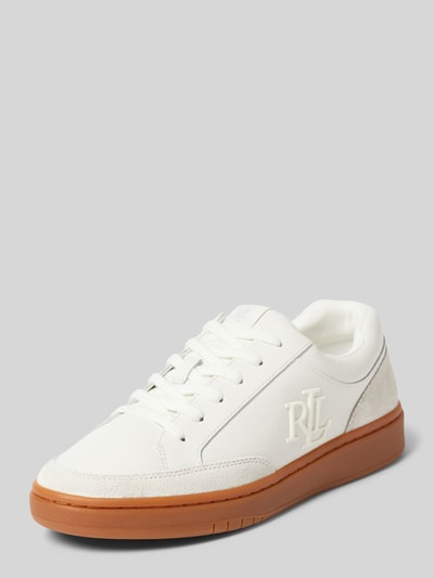 Lauren Ralph Lauren Ledersneaker mit Label-Details Weiss 1