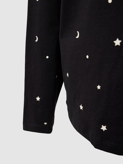 Jake*s Casual Pyjama-Oberteil mit Allover-Print Black 2