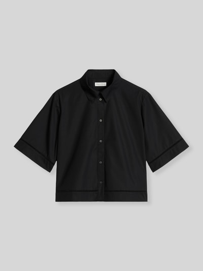 Marc O'Polo Regular Fit Kurzarmbluse aus reiner Baumwolle mit Lochstickerei Black 2