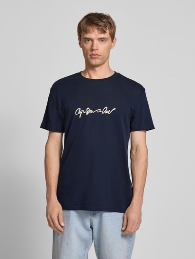 G-Star Raw T-Shirt mit Label-Print und Rundhalsausschnitt Marine 4
