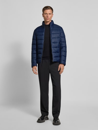 BOSS Regular fit gewatteerd jack met labelprint, model 'CIKO' Marineblauw - 1