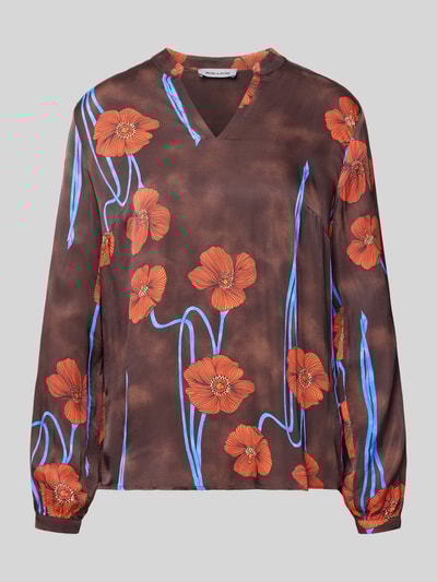 More & More Langarmbluse aus reiner Viskose Schoko 2