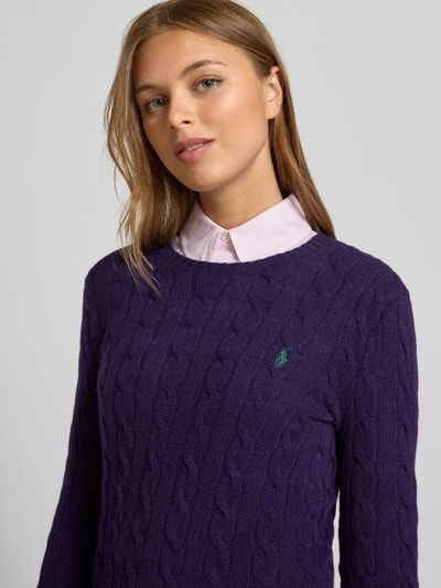 Polo Ralph Lauren Sweter z dzianiny z mieszanki wełny i kaszmiru model ‘JULIANNA’ Jasnośliwkowy 3