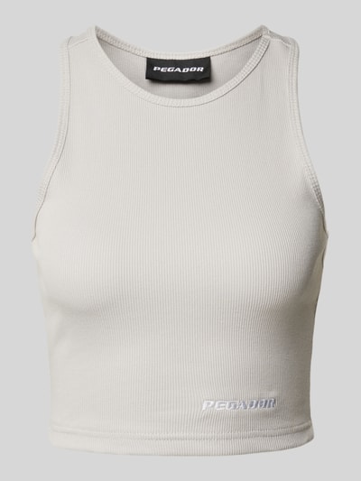 Pegador Korte top met labelstitching, model 'AYLA' Lichtgrijs - 2