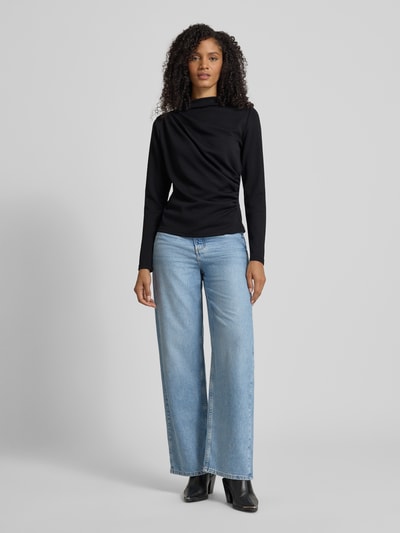 My Essential Wardrobe Shirt met lange mouwen en rimpelingen Zwart - 1