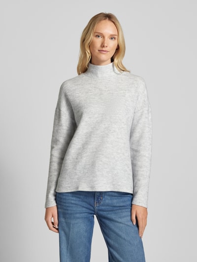 Vero Moda Loose Fit Pullover mit Stehkragen Modell 'EBBA' Hellgrau Melange 4