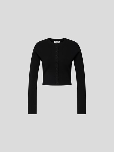 Victoria Beckham Cropped Strickjacke aus Viskose-Mix Black 2