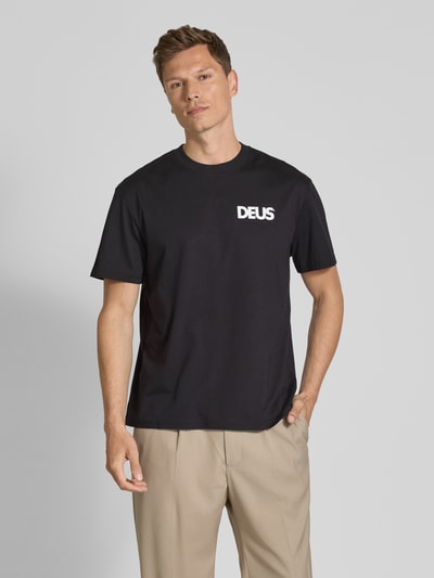 DEUS EX MACHINA T-shirt z nadrukiem z logo Czarny 4