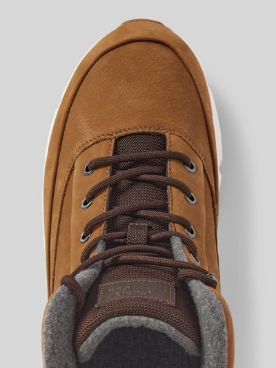 Tommy Hilfiger Ledersneaker mit Label-Patch Modell 'WARM NUBUCK' Cognac 3