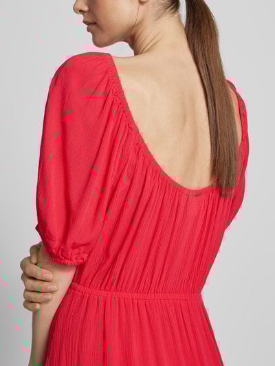 ICHI Midikleid aus Viskose mit V-Ausschnitt Modell 'MARRAKECH' Pink 3