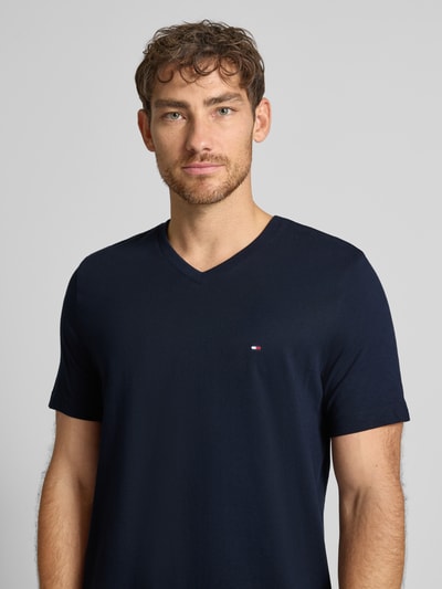 Tommy Hilfiger Regular fit T-shirt van puur katoen Marineblauw - 3