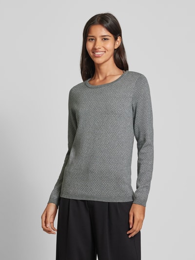 Vero Moda Regular fit gebreide pullover met effectgaren, model 'CARE SHINE' Antraciet - 4