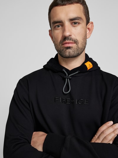 FIRE + ICE Hoodie mit Label-Stitching Modell 'DELVIN' Black 3