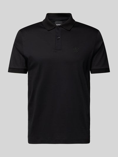 BOSS Slim Fit Poloshirt mit kurzer Knopfleiste Black 2