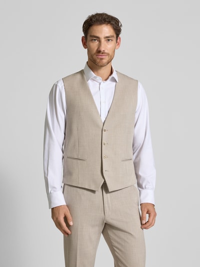 MCNEAL Slim Fit Weste mit Kleinstruktur Beige 4