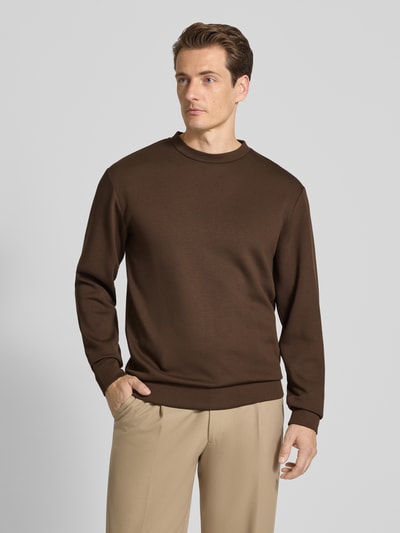 SELECTED HOMME Regular fit sweatshirt van viscosemix, model 'EMANUEL' Donkerbruin - 4