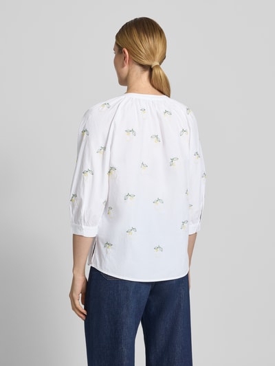 Oui Regular Fit Tunikabluse mit Stitchings und 3/4-Arm CORAL Melange 5