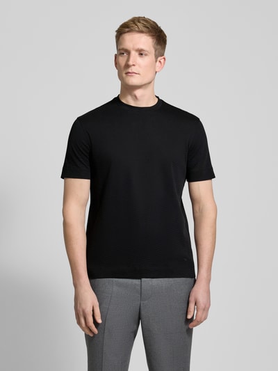 Emporio Armani T-Shirt mit geripptem Rundhalsausschnitt Black 4