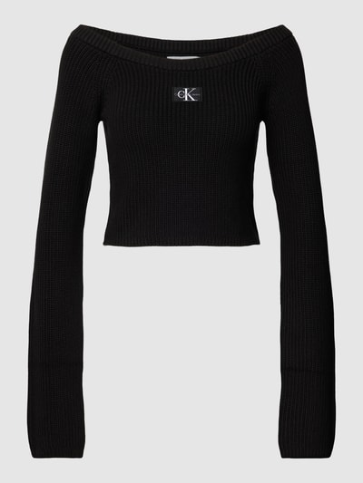 Calvin Klein Jeans Cropped Longsleeve mit Label-Detail Black 2