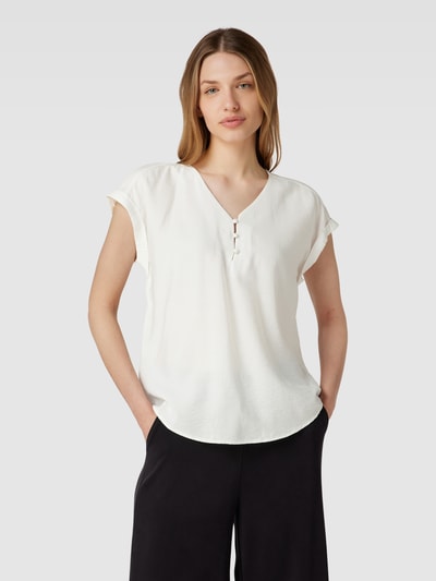 Fransa Blouseshirt met V-hals, model 'HOT' Offwhite - 4