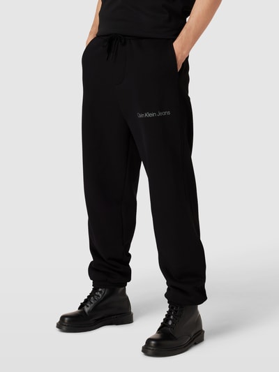 Calvin Klein Jeans Sweatpants met labelprint Zwart - 4