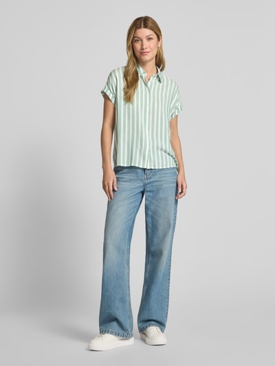 Tom Tailor Loose fit overhemdblouse van pure viscose Mintgroen - 1