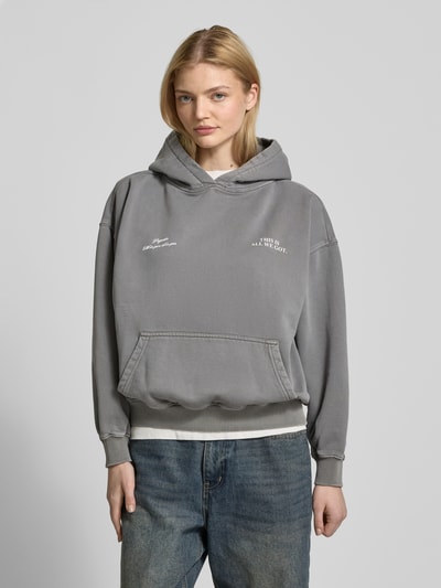 Pegador Oversized Hoodie mit Label-Print Modell 'LENA' Anthrazit 4