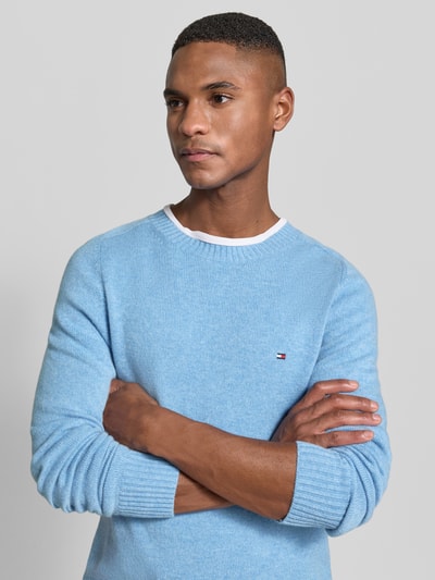Tommy Hilfiger Regular Fit Strickpullover aus feinster Wolle  Hellblau 3
