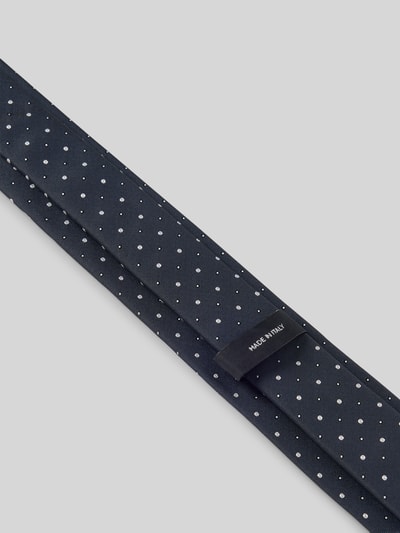 Produktfoto, Krawatte aus Seiden-Mix Modell 'H-Tie 6 CM-262' von BOSS, dunkelblau mit weißen Punkten, glatte Textur, Herren Krawatte von BOSS