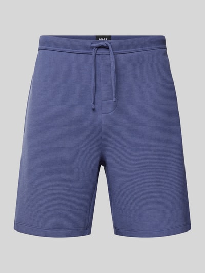 BOSS Regular Fit Sweatshorts mit Strukturmuster Jeansblau 2