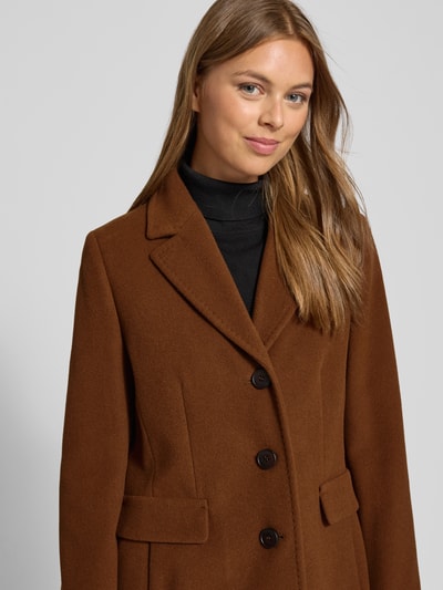 Fuchs Schmitt Wollmantel mit Kaschmir-Anteil und Pattentaschen Cognac 3