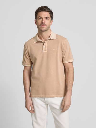 Gant Regular Fit Poloshirt von Label-Stitching Modell 'SUNFADED' Beige 4