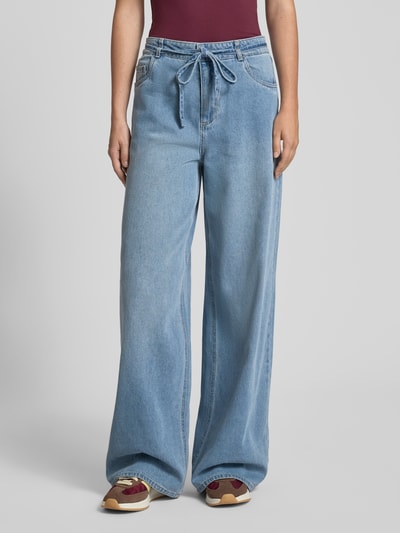 Noisy May Loose Fit Jeans mit Bindegürtel Modell 'MAISY' Hellblau 4