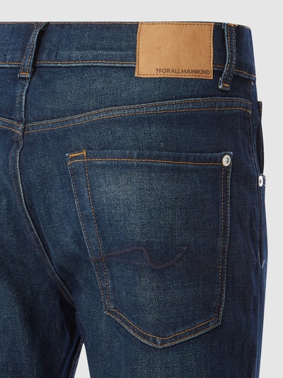 7 For All Mankind Straight fit jeans met stretch, model 'The Straight' Donkerblauw - 3