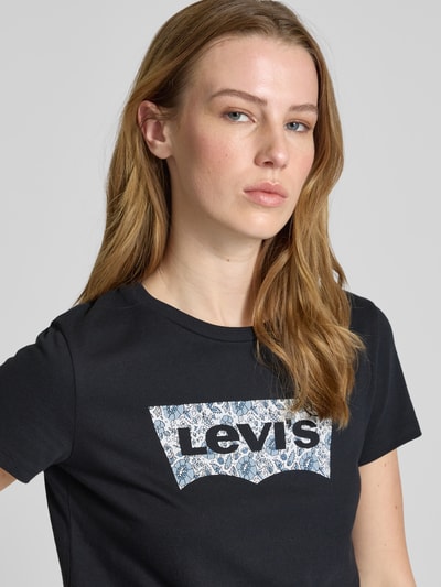 Levi's® T-shirt met ronde hals, model 'THE PERFECT TEE ANANDA' Zwart - 3