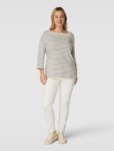 Lauren Ralph Lauren Curve PLUS SIZE T-Shirt mit Karree-Ausschnitt Modell 'BAL' Offwhite 1